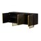 Armen Living Monaco Rectangular Black Wood Sideboard with Antique Brass Accent LCMOBUBL - alternate 2